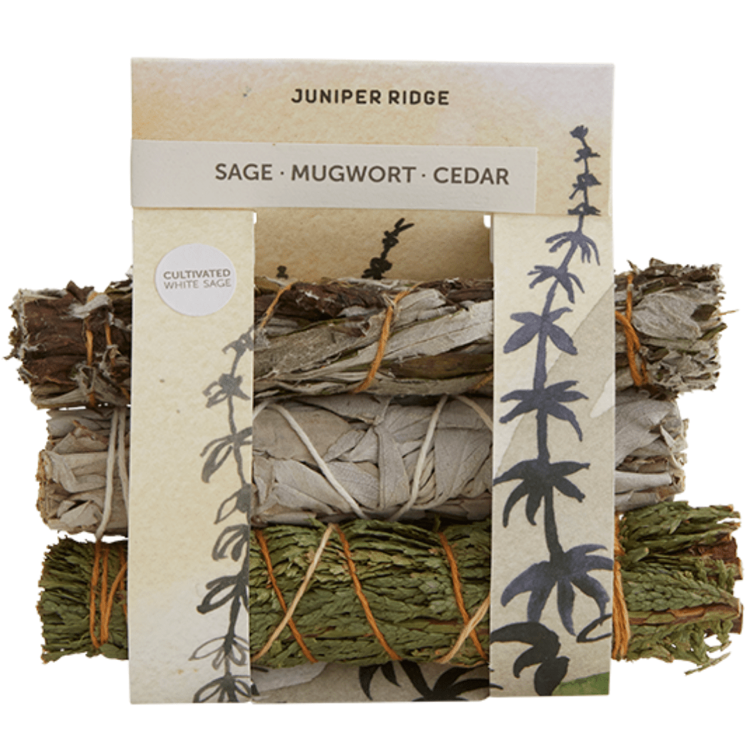 Juniper RidgeFarmed White Sage, Mugwort + Cedar Natural Incense Bundles - M.S Skincare